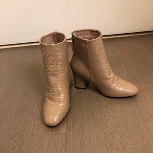 TOPSHOP Crocodile Nude Boots